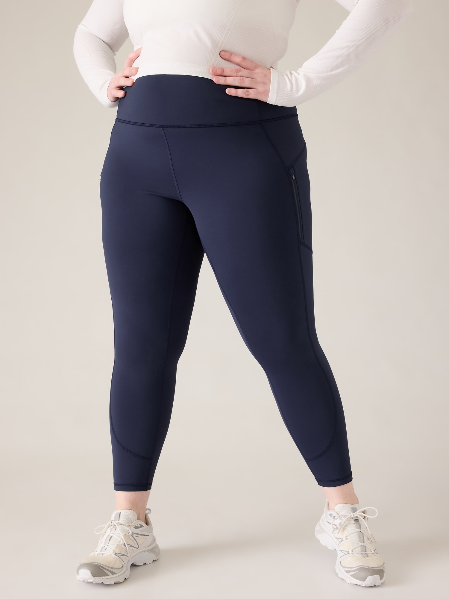 Women's Tall Reflective Active Legging With Pockets Midnight Blue