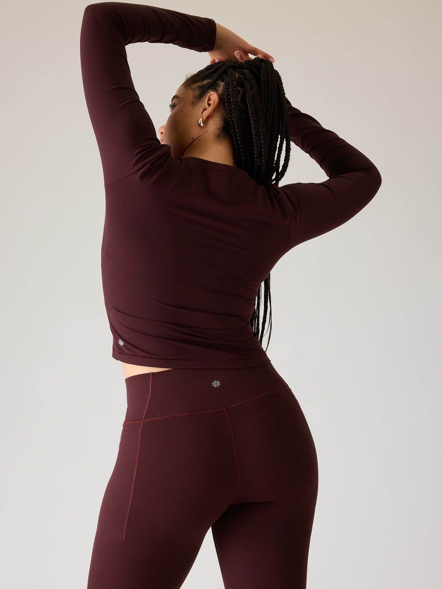 Solid Yoga Wrap Top with Long Sleeves