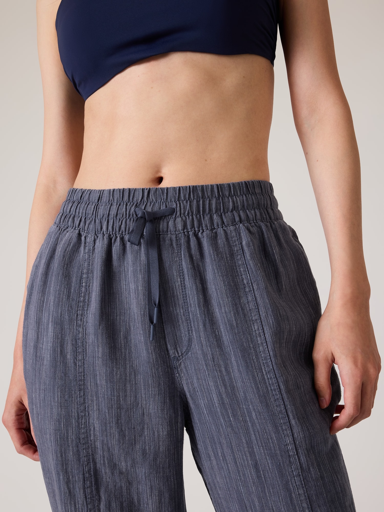 NWT Athleta Cosmic Pant XXS Navy #531089 Pull On Wide Waist Travel Relaxed  Fit n