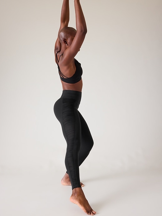 Image number 4 showing, Salutation Stash High Rise Ruched Mesh Legging