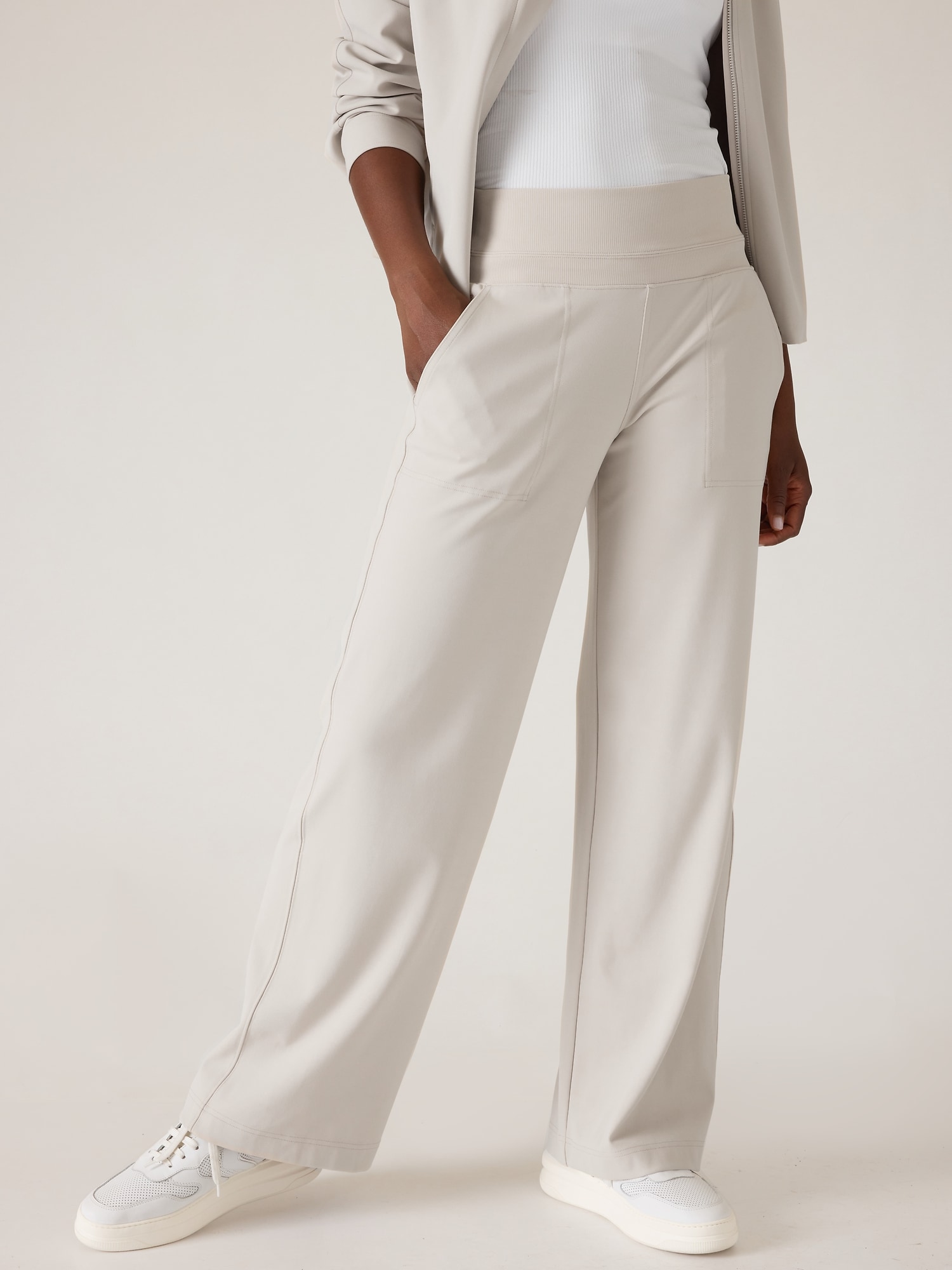 The first pair of wide-leg pants is great for those with narrower hips, pants