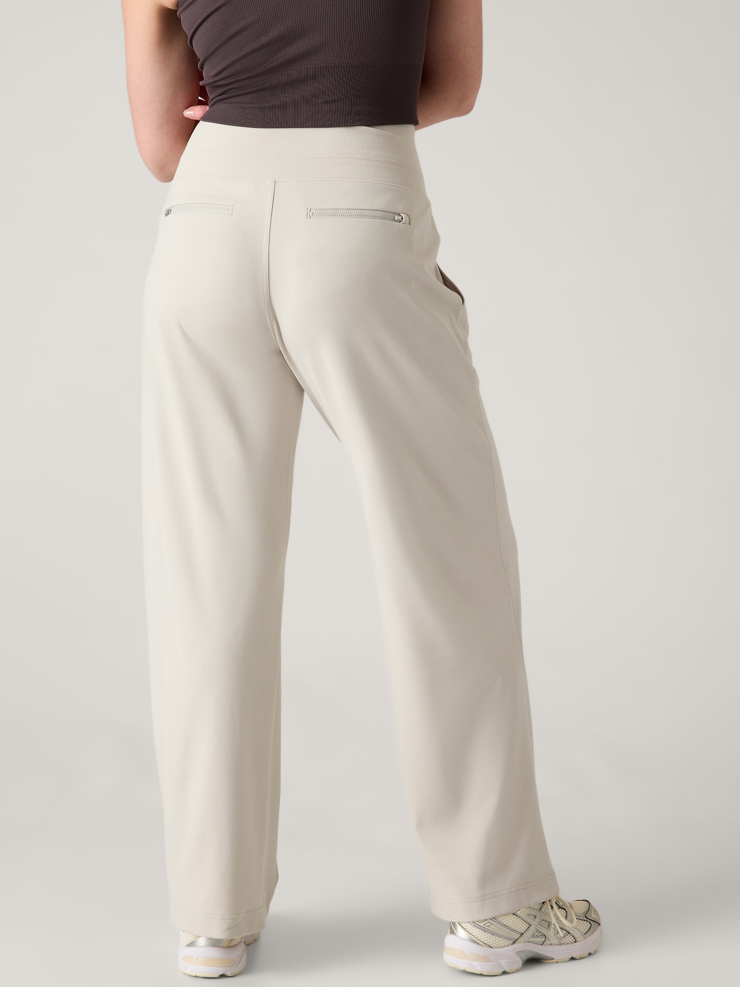 Wide-leg Drawstring Cotton Stretch Knit Pants, Pant