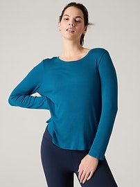 Athleta WITH EASE OPEN BACK TANK - Top - dark lapis blue/blue - Zalando