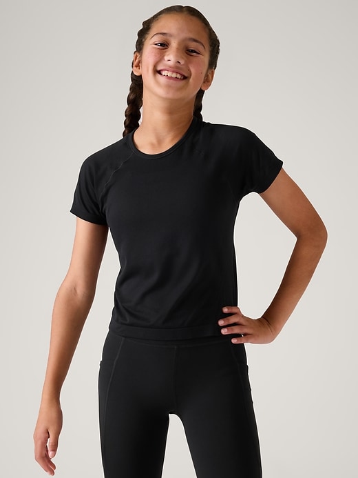 L'image numéro 1 présente T-shirt sport sans coutures Power Up Athleta Girl