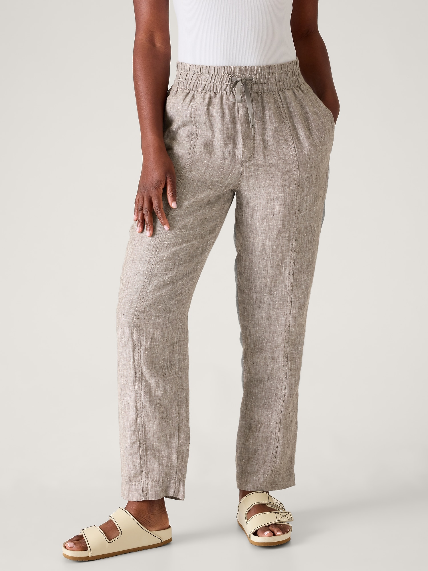 Womens linen store ankle pants