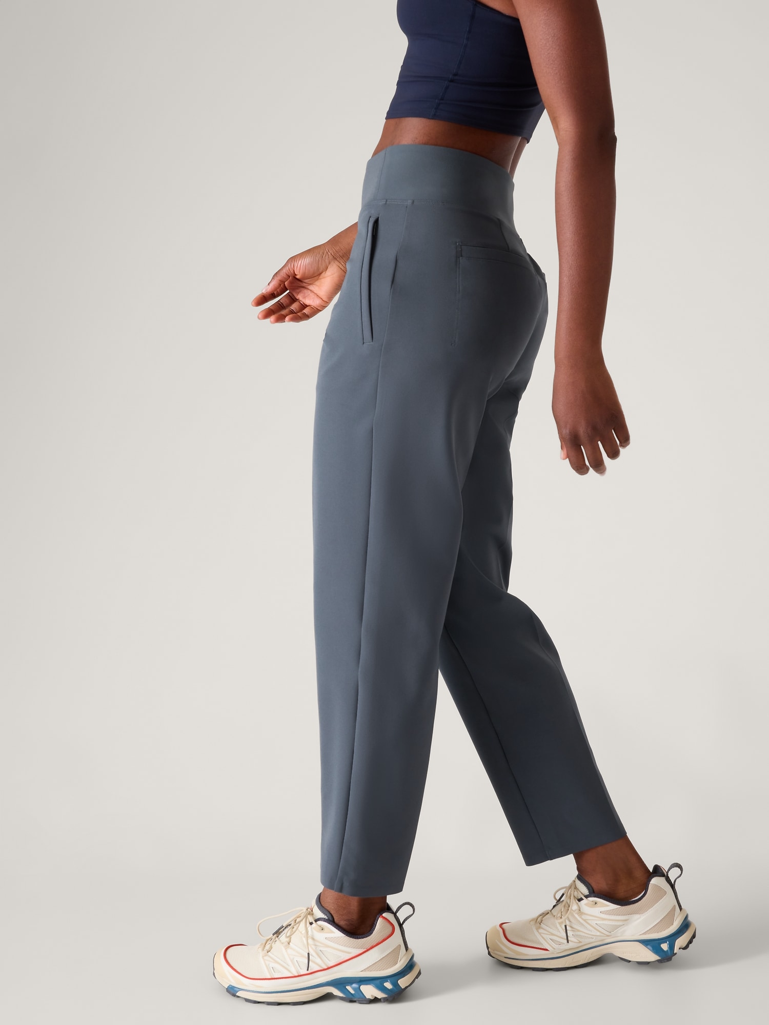 Lululemon High Rise Trouser Work Pants Dress Women's Sz 4 Black Zip Pockets