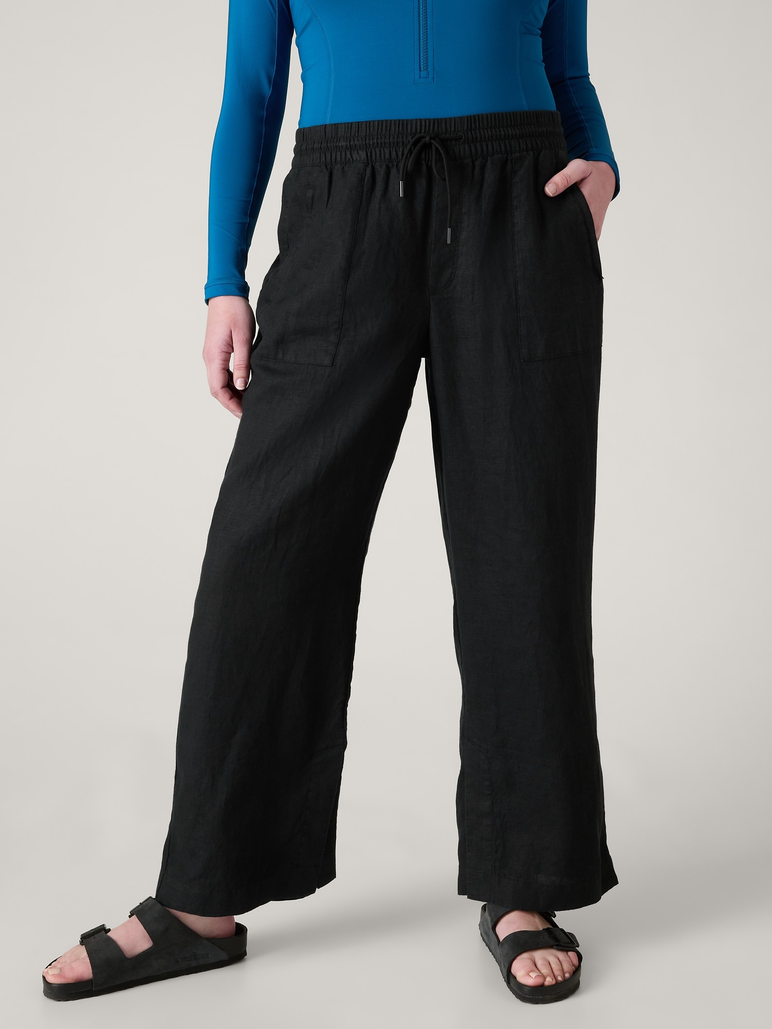 Linen Elastic Waist Pants Style: 30-005082