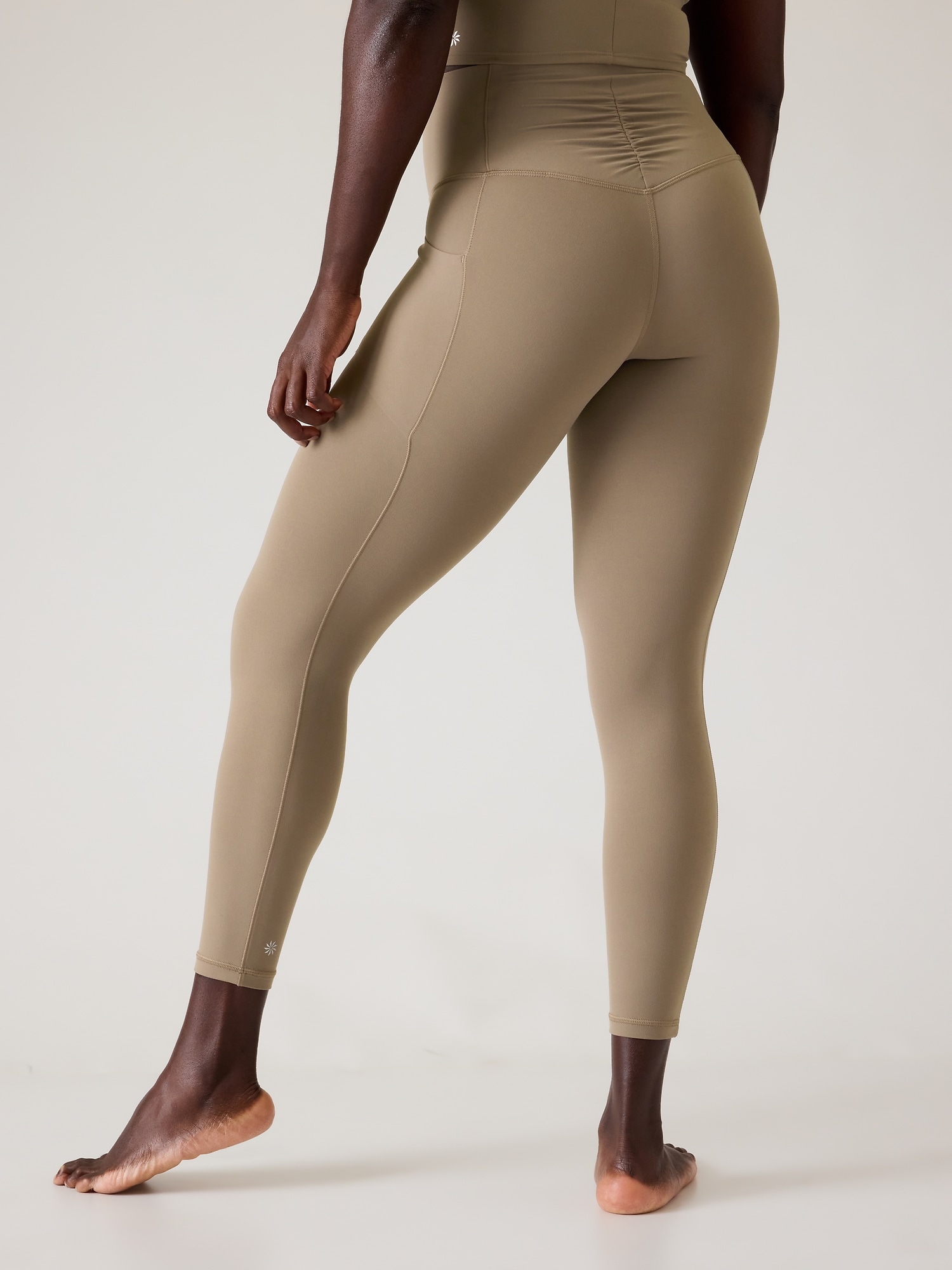 Athleta Women's Powervita Gray Marbled Tie Dye Salutation 7/8 Leggings,  Size S