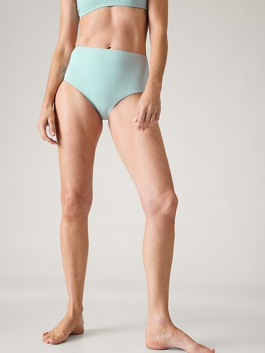 Image number 1 showing, High Waist Rib Swim Bottom