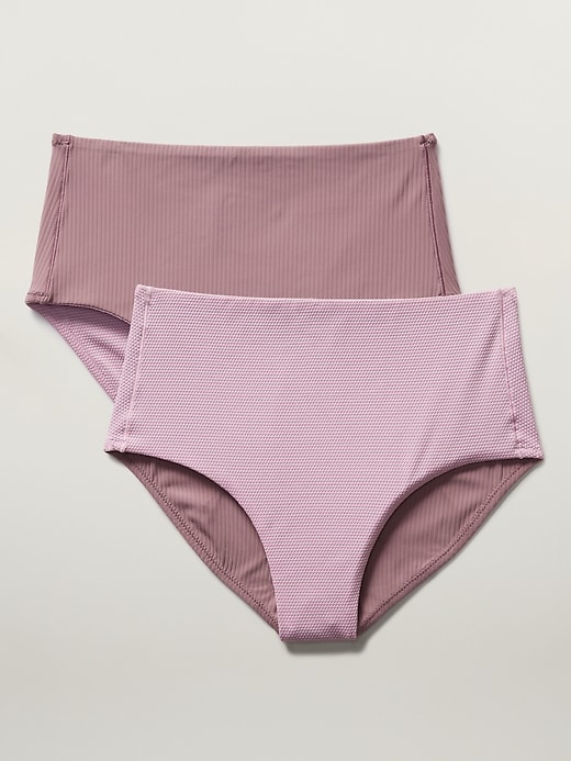 View large product image 1 of 2. Athleta Girl Reversible Textured Ultra High Rise Swim Bottom