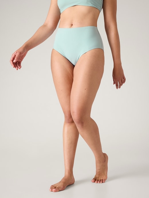 Image number 5 showing, High Waist Rib Swim Bottom