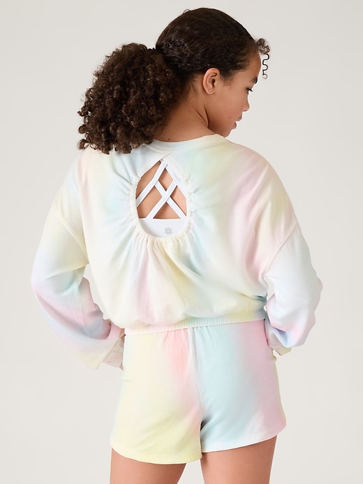 Image number 3 showing, Athleta Girl Sundown Cropped Sweatshirt