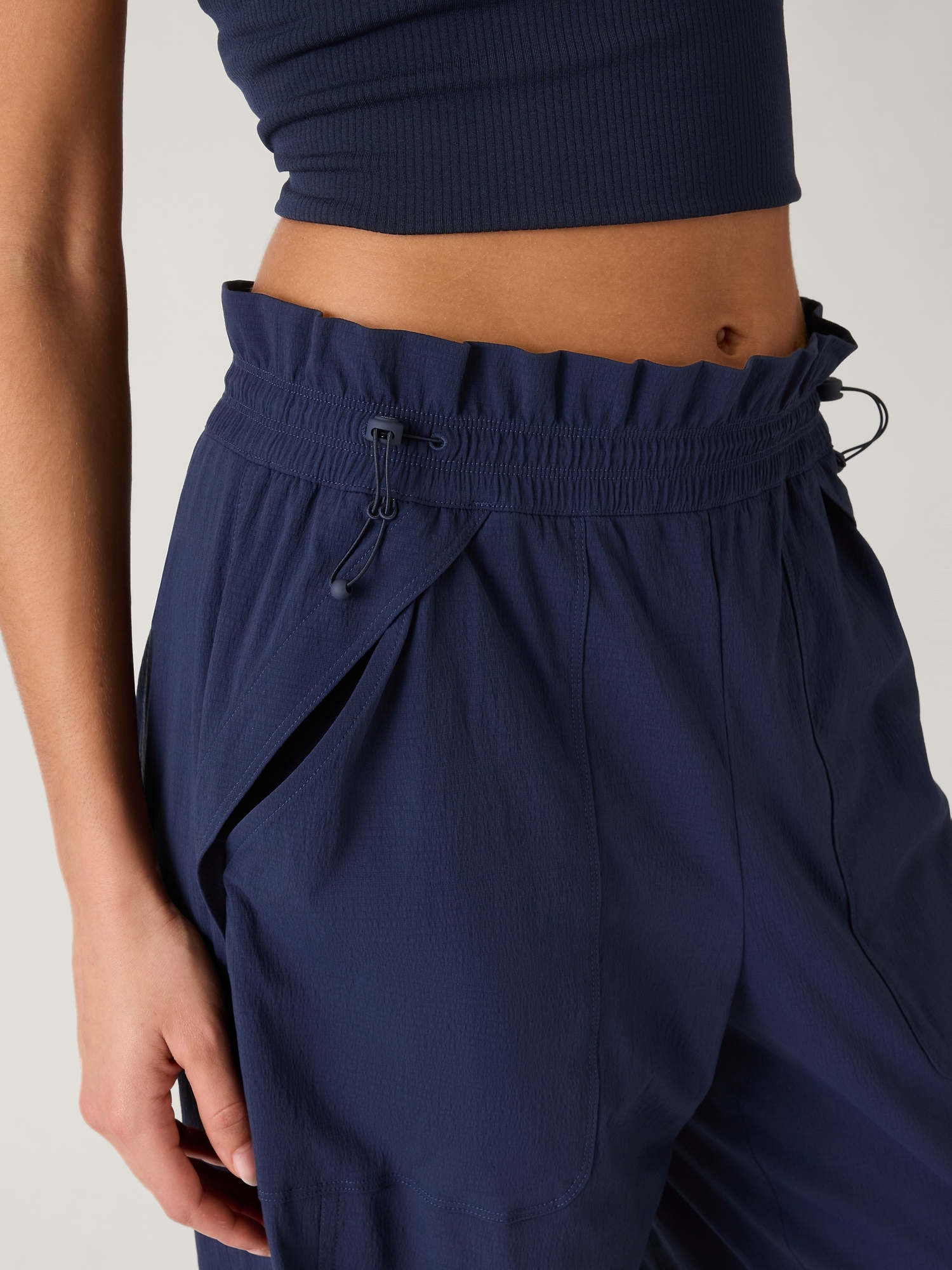 Take Me Back Parachute Pant In Midnight Blue