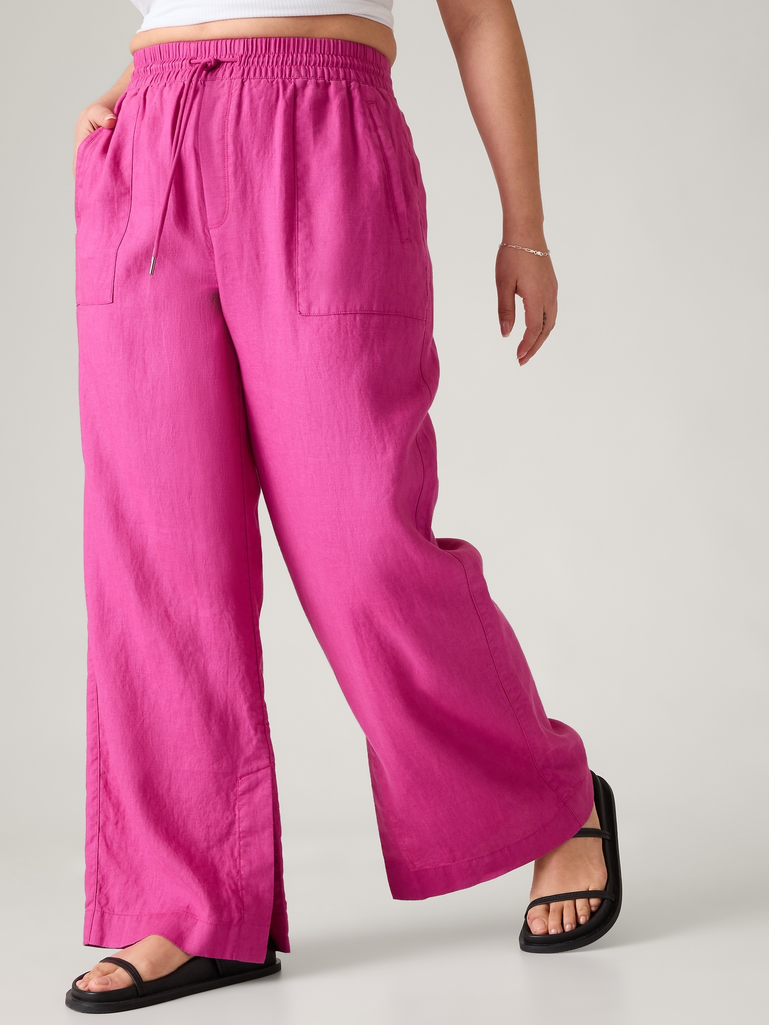 Linen Pants / Linen Wide Leg Pants/summer Linen Pants /linen Pants Women / linen Elastic Waist Pants/90s Linen Pants -  Canada