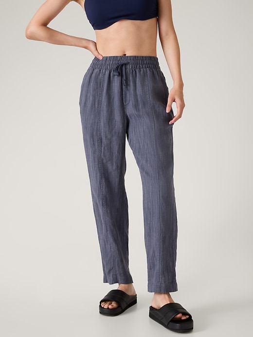 Image number 4 showing, Retreat Linen High Rise Ankle Pant