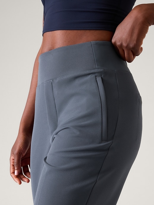 Athleta Passage Charcoal Grey Wool Blend Pants Women Sz 8 Zip Pockets