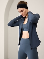 Zelos Womens XL Pullover Velour Cropped Mock Neck Long Sleeve Sweatshirt  Blue