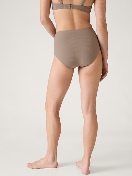 Image number 4 showing, High Waist Rib Swim Bottom