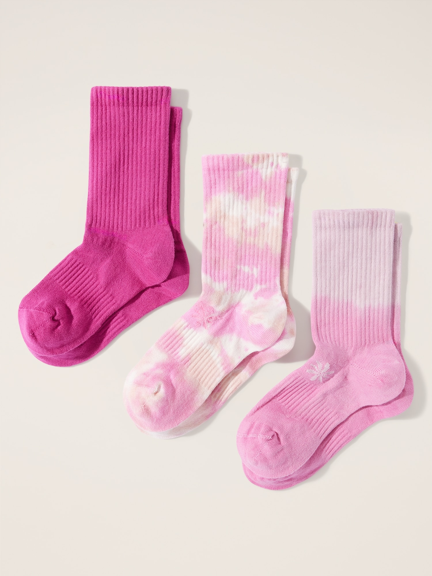 Athleta Girl Everday Crew Sock 3-Pack - Pink