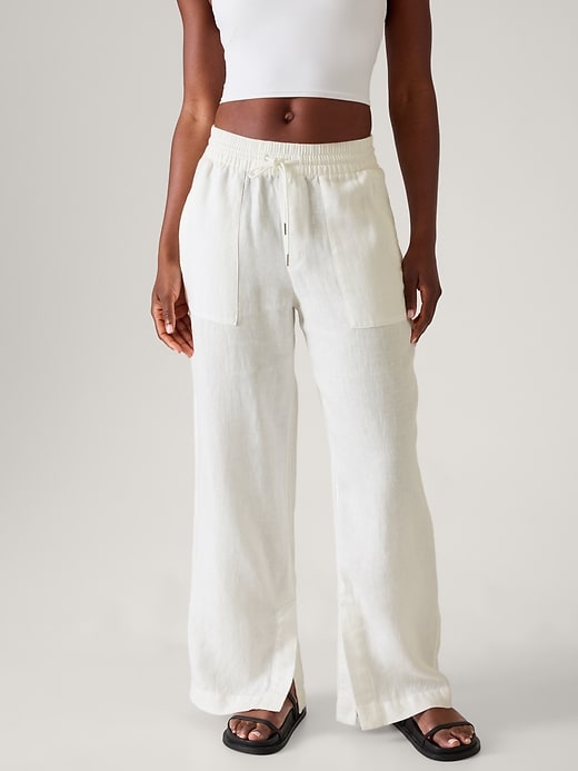 Image number 5 showing, Retreat Linen Mid Rise Wide Leg Pant