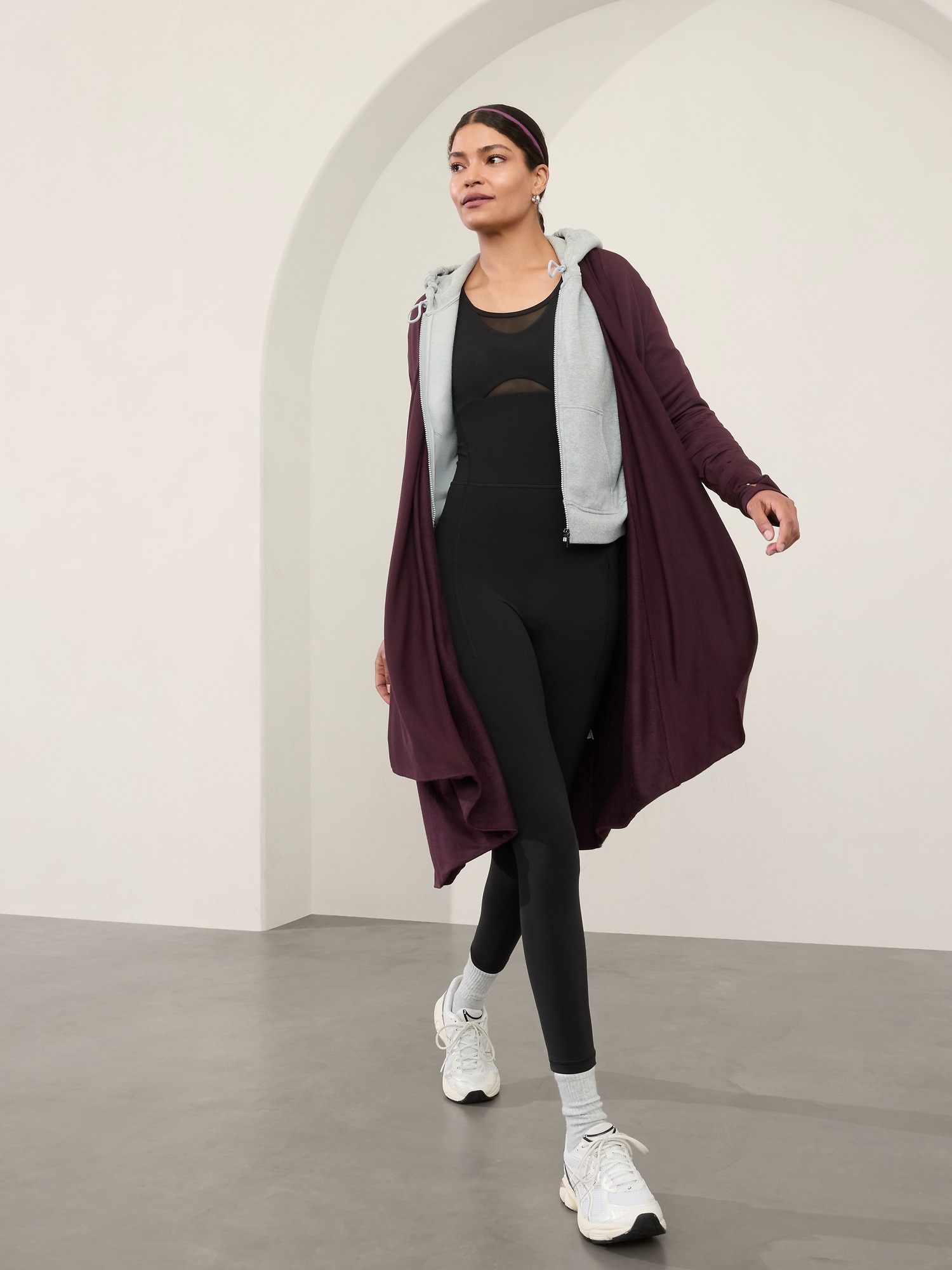 Cardigan long Pranayama - Rouge