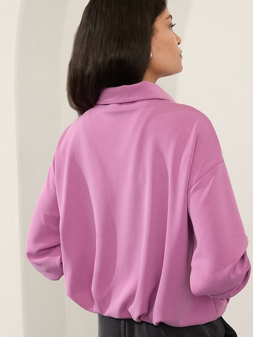 Image number 3 showing, Seasoft 1/4 Zip Bubble Hem Sweatshirt