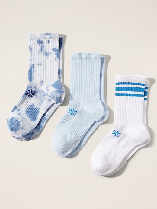 View large product image 1 of 2. Athleta Girl Everday Crew Sock 3-Pack