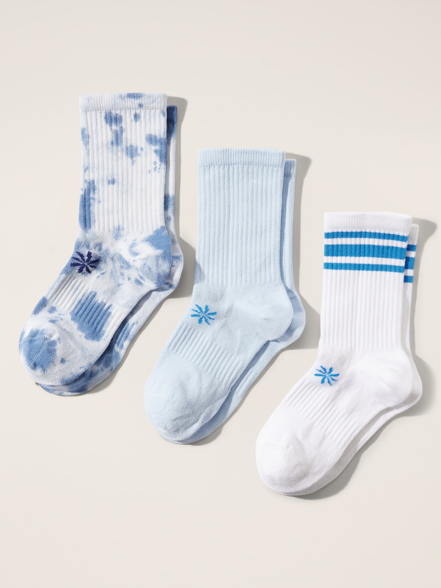 Athleta Girl Everday Crew Sock 3-Pack - Blue