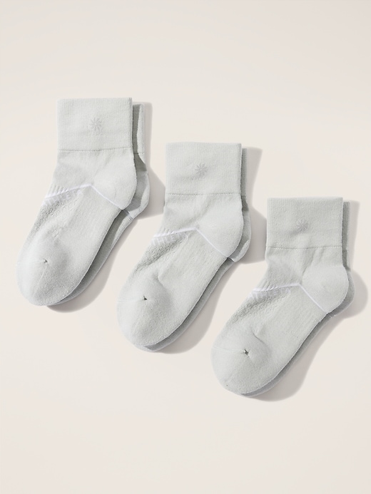 View large product image 1 of 3. Athleta Everyday Quarter Crew Sock 3-Pack