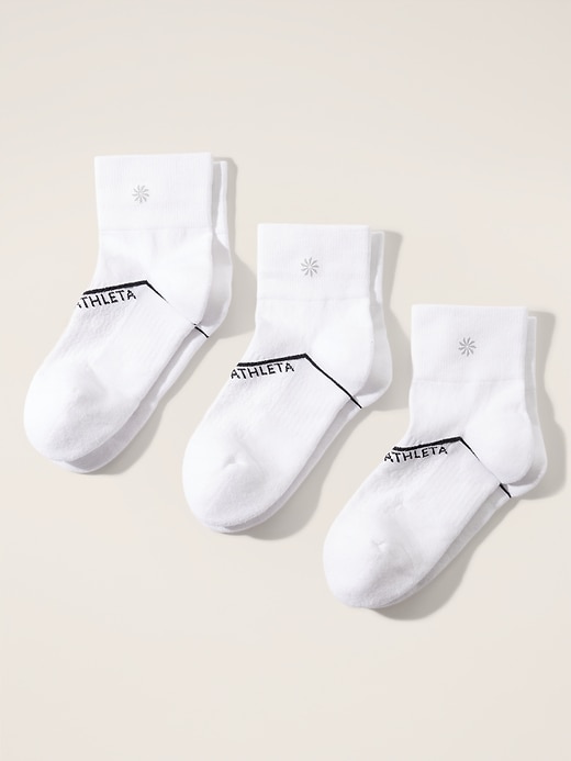 View large product image 1 of 3. Athleta Everyday Quarter Crew Sock 3-Pack