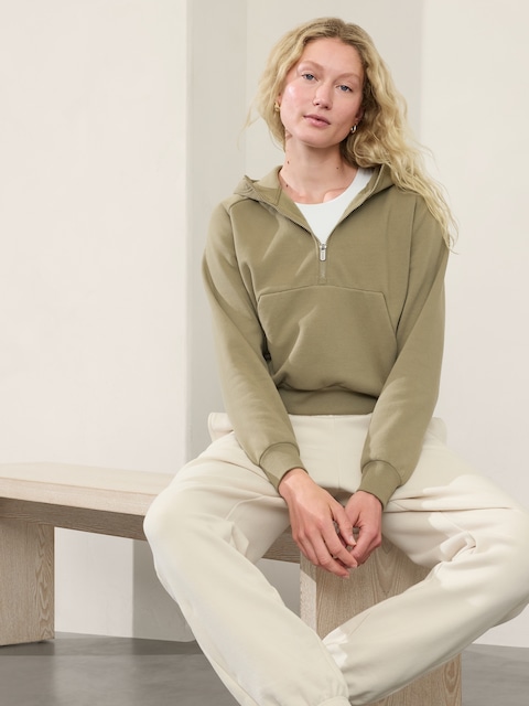 Forever Fleece 1/2 Zip Hoodie - Green
