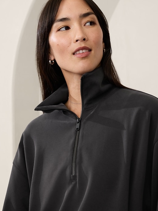 Image number 6 showing, Seasoft 1/4 Zip Bubble Hem Sweatshirt