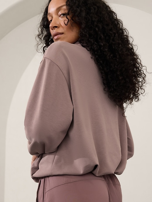 Image number 5 showing, Seasoft 1/4 Zip Bubble Hem Sweatshirt