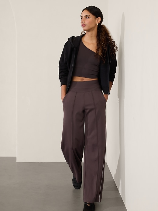 Image number 2 showing, Venice High Rise Track Stripe Wide Leg Pant