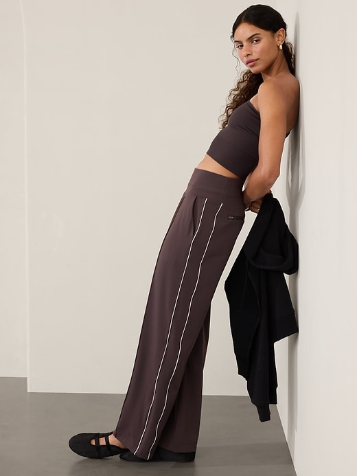 Image number 5 showing, Venice High Rise Track Stripe Wide Leg Pant