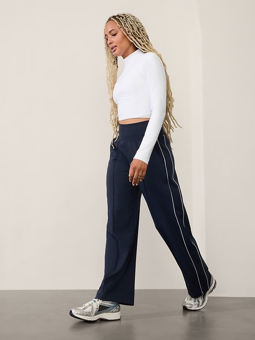 Image number 3 showing, Venice High Rise Track Stripe Wide Leg Pant