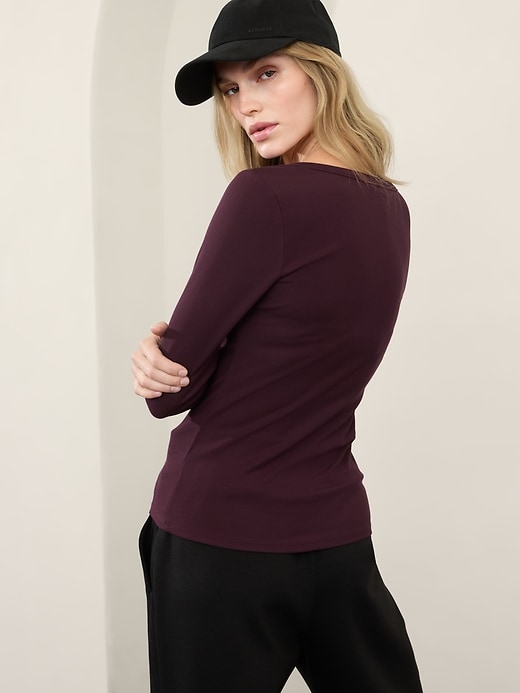 Image number 2 showing, Signature Rib Henley Top