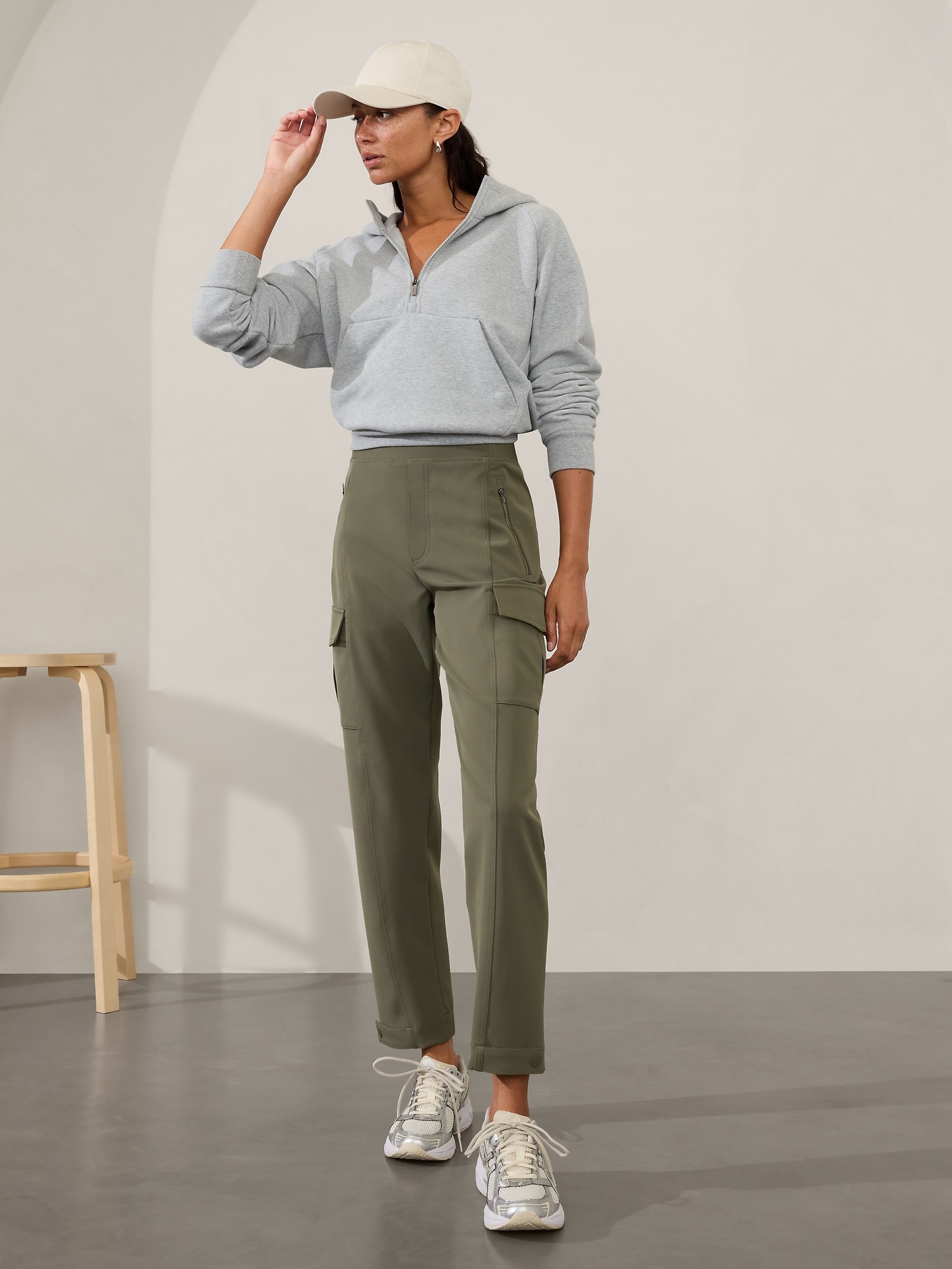 Pantalon cargo à taille haute Endless - Vert