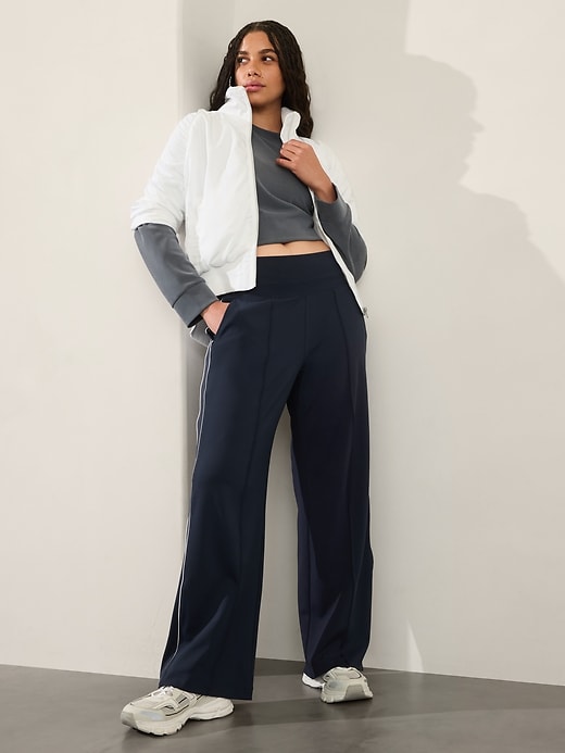 Image number 7 showing, Venice High Rise Track Stripe Wide Leg Pant