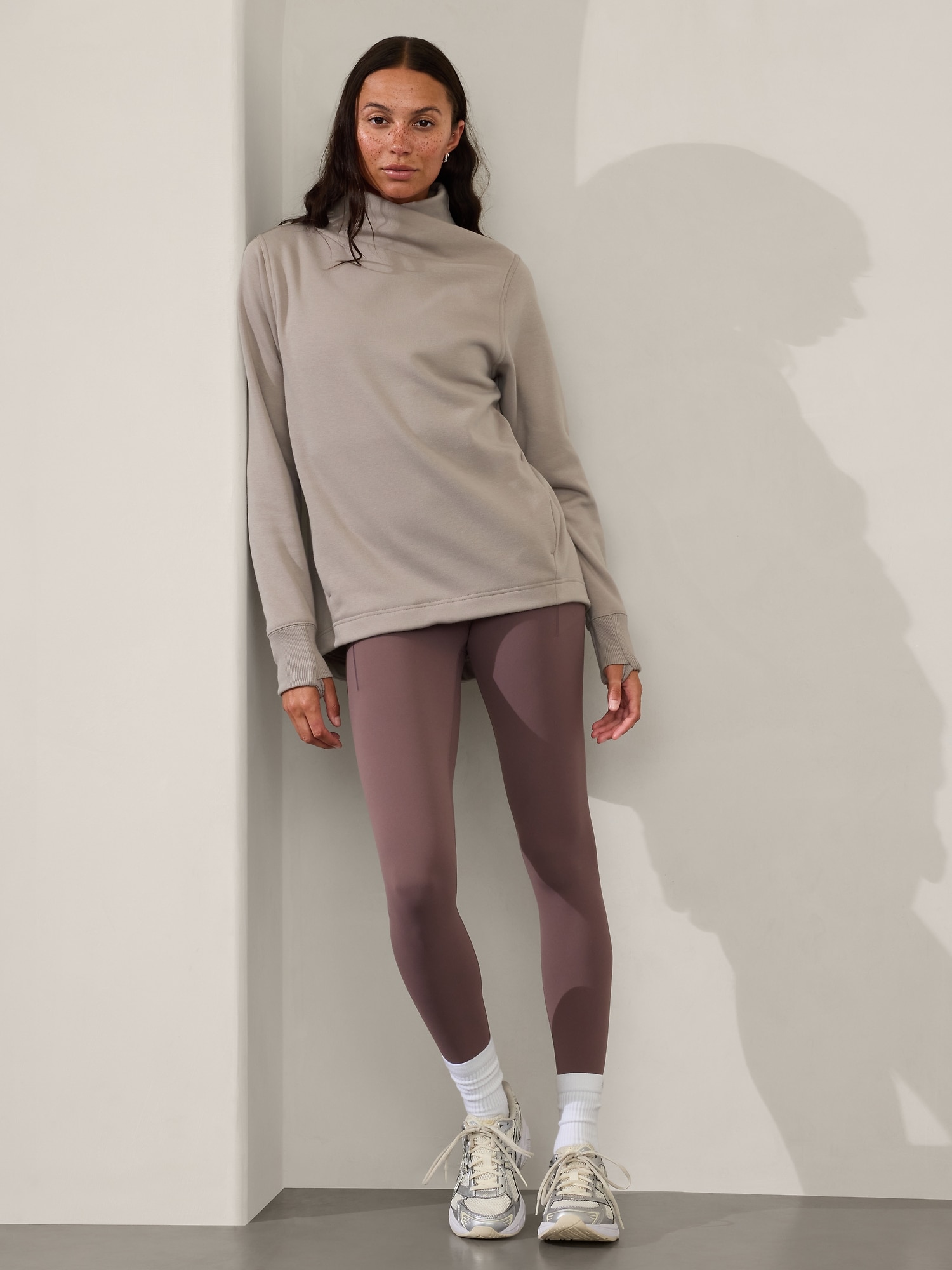 Cozy Karma Twist Neck Sweatshirt - Beige