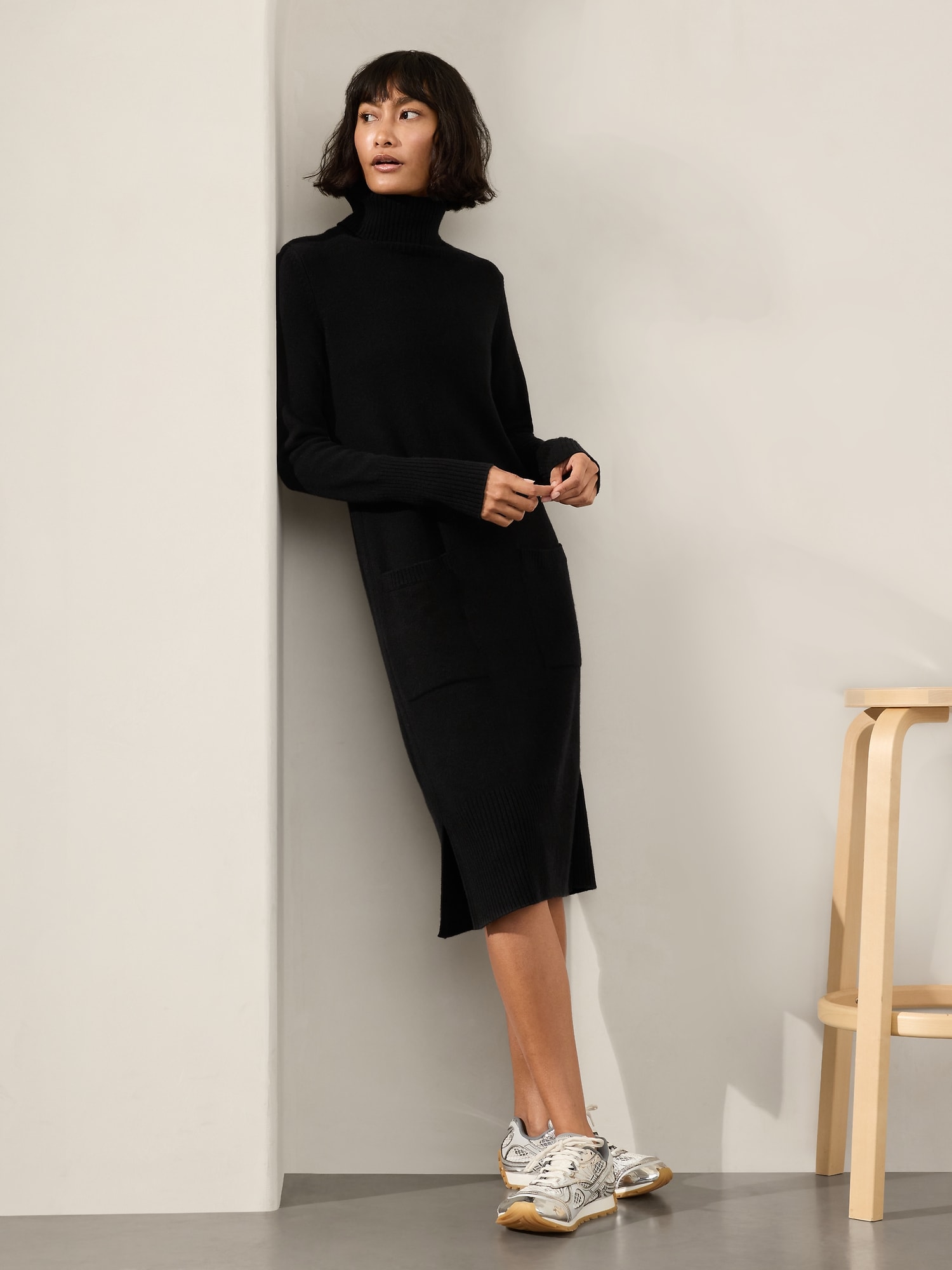 Black turtleneck dress hotsell