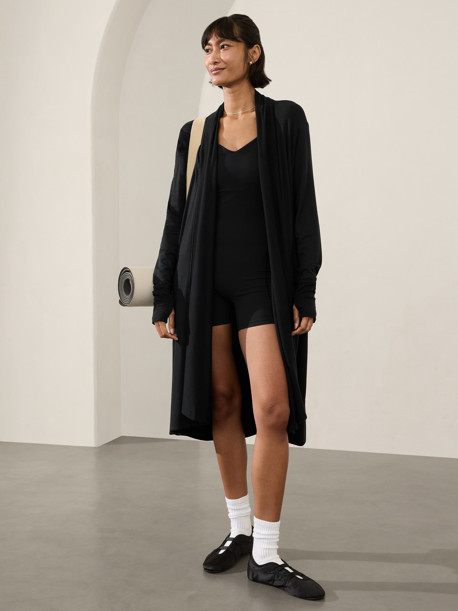 Cardigan long Pranayama - Noir