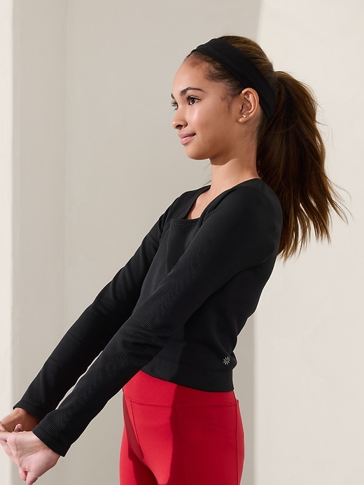 Image number 4 showing, Athleta Girl Rise Above Rib Crop Top