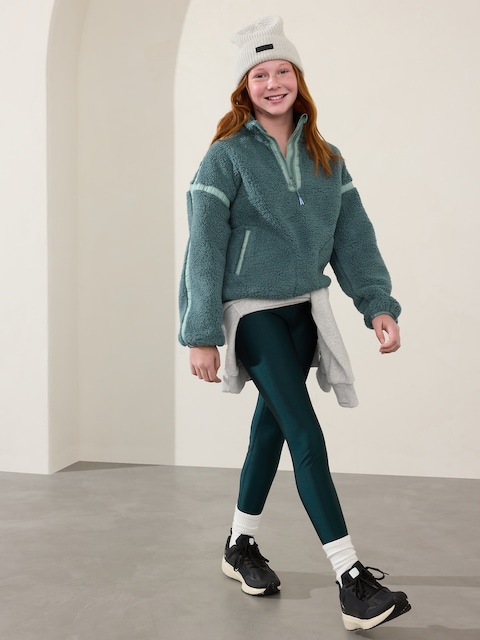 Athleta Girl So Toasty Half Zip - Oxidized Green