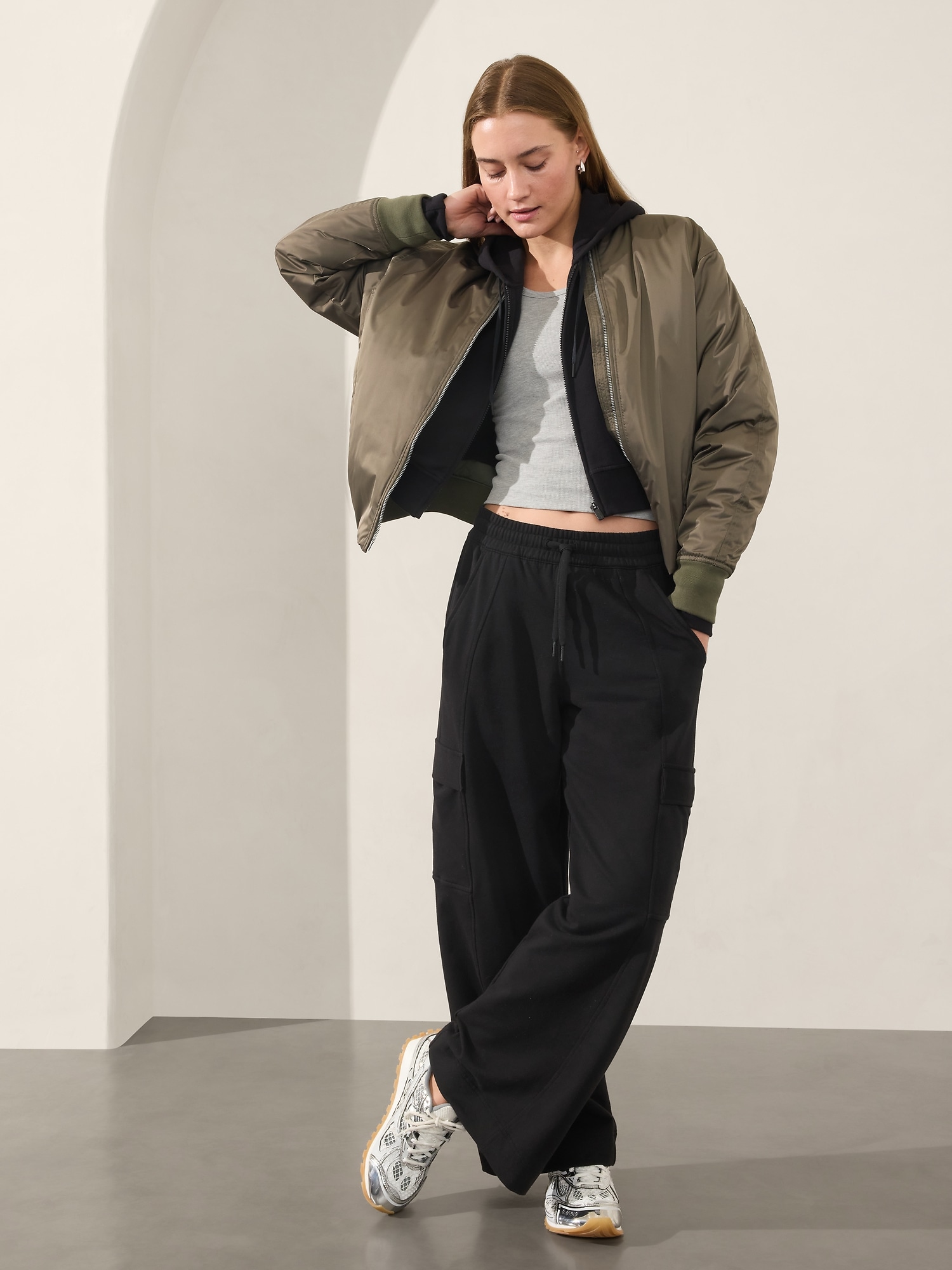 Retroterry High Rise Wide Leg Cargo Pant - Black