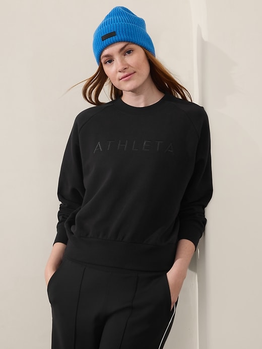 Image number 1 showing, Athleta Embroidered Crew Sweatshirt