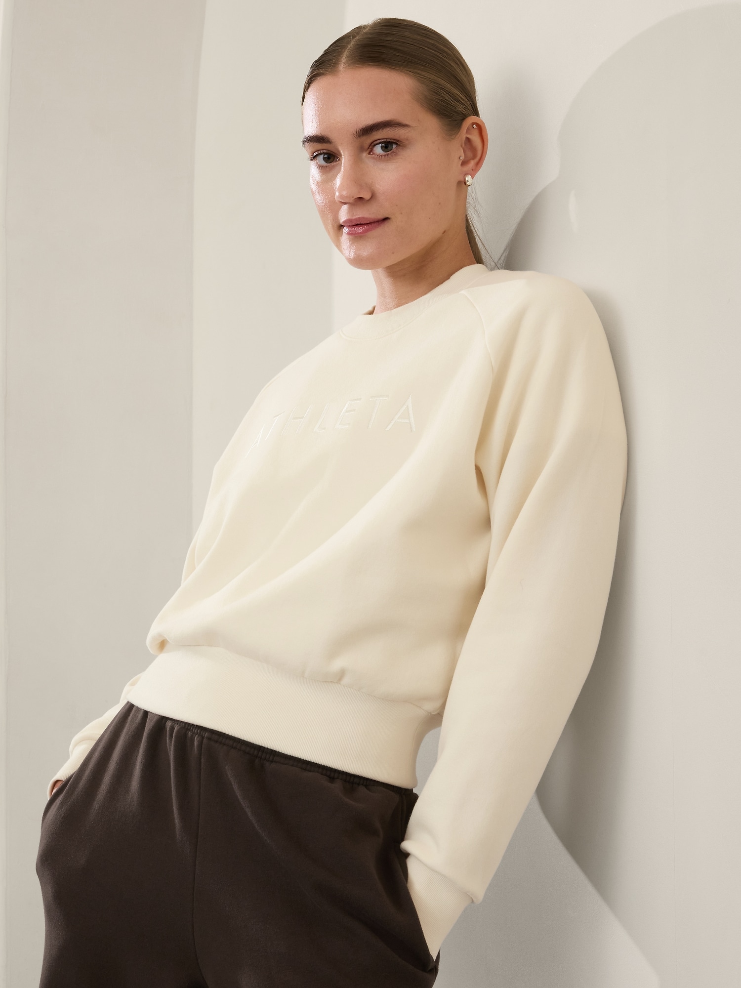 Athleta Embroidered Crew Sweatshirt