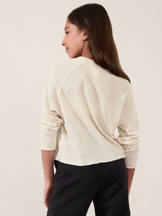 Image number 2 showing, Athleta Girl Wander Waffle Henley Top