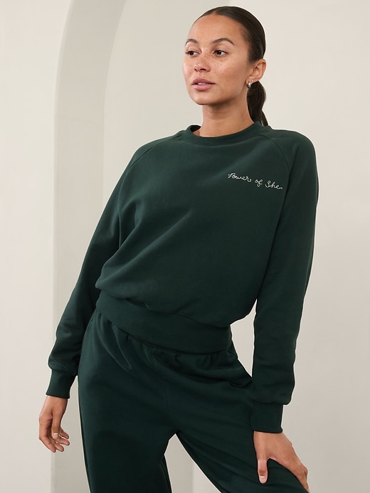 Image number 1 showing, Power of She Embroidered Crew Sweatshirt