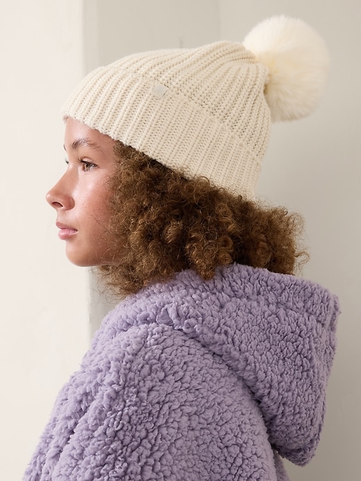 View large product image 1 of 2. Athleta Girl Chill Out Pom Beanie